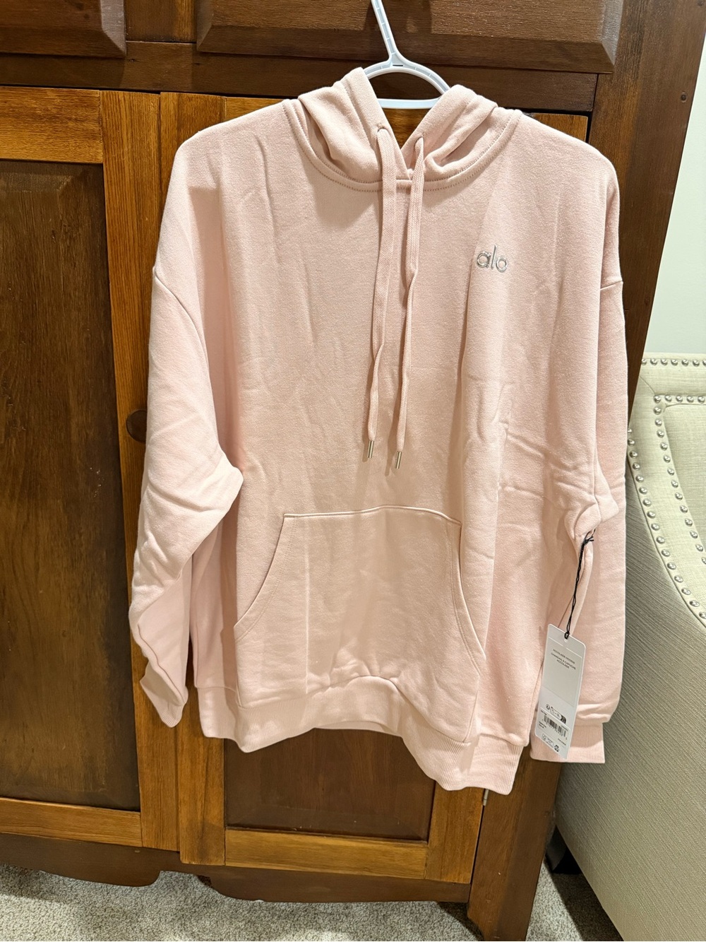 ALO Yoga Pale Pink Lightweight Hoodie